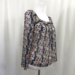 Plus Sz 1X Jessica Simpson Sheer Flowy Floral Top